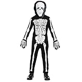Widmann - Kinderkostüm Skelett, Anzug und Maske, Kostüm-Set für Kinder, Unisex, Schwarz-Weiß, Verkleidung, Karneval, Mottoparty, Hallow