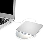 Externes CD-Laufwerk, lecomput USB 2.0USB Externe Slot DVD VCD CD RW Brenner SuperDrive für Apple MacBook Pro Air iMac (Silber)