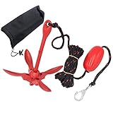 Exuberanter Boot Anker Set, Klappanker Mit 9M Seil, Tragbares Faltanker Ankerset Für Schlauchboot Kajak Motorboot SUP Paddle Board B