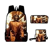 SUPYINI Squid Game Rucksack, 2021 Korea TV Squid Game Theme Anime Schultasche Computertasche Reisetasche Businesstasche Vier Jahreszeiten Daypacks Vielseitiges Licht mit großer Kap