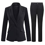 YYNUDA Hosenanzug Damen Business Outfit Slim Fit Blazer Elegant mit Anzughose/Rock für Frühling S