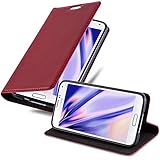 Cadorabo Hülle für Samsung Galaxy S5 / S5 NEO in Apfel ROT - Handyhülle mit Magnetverschluss, Standfunktion und Kartenfach - Case Cover Schutzhülle Etui Tasche Book Klapp Sty