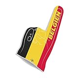 HIGH FIVE FINGERS Belgien Fahne Europameisterschaft Olympia | Schaumstoff Hand für Spiele, Stadion und Events | One Size | 44 x 22 x 2,5 cm | Belg