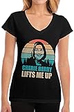 Cherie Berry Lifts Me Up Damen-T-Shirt, V-Ausschnitt, kurzärmelig, kurzärmelig, Schwarz , M