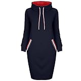 SHOBDW Herbst Winter Plus Größe Damen Mode Langarm Exquisit Karikatur Drucken O Ausschnitt Stehkragen Lässig Lang Sweatshirt Knielanges Kleid Minikleid Kurz Röcke Abendk