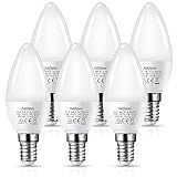 Fulighture E14 LED Lampe Kerzenform Glühbirne Leuchtmittel 3W ersetzt 30W; warmweiß 3000K NICHT Dimmbar, 6 stk