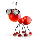 Smarty Gadgets Gartendeko Rote Ameise mit Solar LED Leuchten, Garten Geschenk, Tier Gartenfigur für draußen Hof und Balkon Dekoration, 28x25x14