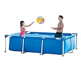 Pool Kinder Rahmenpool, Haus Kleines Planschbecken, Reißfestes PVC-Gewebe, Sommergarten Wasserparty Pool, 220x150x60