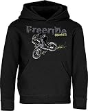 Kinder Pullover: Freeride Downhill - Hoodie Kapuzenpullover Pulli Fahrrad Geschenk-e Jungen & Mädchen - Radfahrer-in Mountain Bike MTB BMX Roller Rad Outdoor Junge Kind Sport Trikot Geburtstag (164-S)