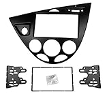 LIANYG Radioblende Double 2 Din Fasica for Ford Focus/Fiesta Stereo-Panel-Radio Refitting Installations Trim Kit Gesicht Rahmen Lünette (Color Name : Left Wheel Black, Size : 173x98mm)