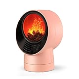 lilanping Kompakte Desktop- Kamin Realistische Flammen Zwei Temperatur Einstellbar Mit Schutz Vor Stromausfall Freistehende Tragbaren 15X29X19CM