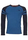 Superdry Herren OL Softball Ringer LS Top, Blau (Rich Blue Marl BIF), XX-Larg