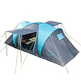 Skandika Kuppelzelt Hammerfest Protect für 4 Personen | Campingzelt mit eingenähtem Zeltboden, 2 m Stehhöhe, 2 Schlafkabinen, 2 Eingänge, Moskitonetze, 2000 mm Wassersäule, Zelt zum Camp