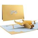 Hochzeitkarte Flitterwochen Oder Gutschein Für Reise, Mit Flugzeug, Reisegutschein, Urlaub, Ferien, Hochzeitskarte, Mitbringsel, Karte Zur Hochzeit, Hochzeitsgeschenk, Pop-Up-Karte, NEU, T12