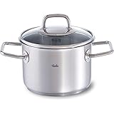 Fissler viseo / Edelstahl-Topf (2,1 L - Ø 16 cm) Kochtopf mit Glas-Deckel, Innenskalierung, Schüttrand, Induktions-Kochtopf, energiesparend, für alle Herdarten - auch Induk