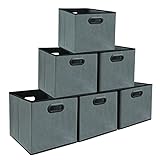 PACHIRA E-Commerce Würfelförmige Aufbewahrungskörbe, 11 × 11 Stoff-Aufbewahrungsboxen, Schubladen, Würfelbehälter, dick und robust, Organizer-Körbe mit Griffen, 6 Stück, g