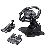 H HILABEE PC Racing Lenkradpedal USB Auto SIM Race Lenkrad mit Vibration für Switch PC/Android 270 Grad Drehung Videospiele Gamepad - Schw