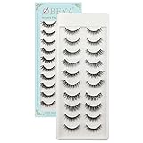 OBEYA Natürliche falsche Wimpern 10 Paare Multipack Handgemachte dicke Faux Nerz Wimpern Flauschiges Dramatisches 3D-Fake-Wimpern-Vollstreifen Weiche Kunstwimp