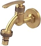 1/2 Zoll Premium Auslaufhahn frostsicher - inklusive Schlauchadapter - hochwertiger Hahn aus Messing - optimaler Wasserhahn zum praktischen Einsatz im Garten-, Industrie- und Haushalt (Antik Messing)