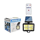 Prasacco Solarleuchten für den Außenbereich, kabellos, wasserdicht, Sicherheitssolar, Bewegungsmelder, Lichter Wandleuchte mit Fernbedienung, wasserdicht für Deck, Zaunpfosten, Tü