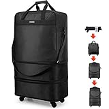 Hanke Faltbar Koffer Reisetasche mit Rollen 50L-70L-90L Erweiterbar wasserdichte Gepäcktasche für Umzug Aufbewahrung S