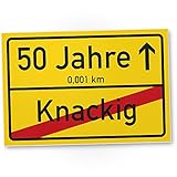 DankeDir! 50 Jahre (Knackig) Kunststoff Schild - Ortssschild Geschenk 50. Geburtstag Bester Freund Freundin Geschenkidee Geburtstagsgeschenk 50ten Geschenk 50er Geburtstagsparty