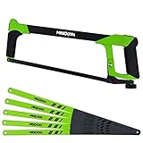 Wrexon 300mm lange Metallsäge mit zusätzlichem Satz von 5 Bimetallsegeblättern. Sägen im 45°-Winkel mög