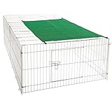 ESTEXO Nager Freilaufgehege aus Stahl Hasen Auslauf Freigehege Kaninchen Nager Sonnenschutz (XXL)