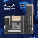 Zeichenset, 24-teilig: 5 Stück natürliche Zeichenkohle, 1 Papierwischer, 1 Anspitzer, 1 Knet-Radiergummi, 1 x Lederstück 3,5' x 5', 3 Kohlestifte ... ... Kohlesticks (2 x hart, 2 x medium, 1 x soft)