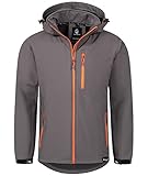 Rock Creek Herren Softshell Jacke Outdoor Jacke Windbreaker Übergangsjacke Anorak Kapuze Regenjacke Winterjacke Herrenjacke Jacket H-168 Anthrazit 5XL