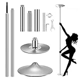 Pole Dance Tanzstange, 45 mm Durchmesser Einstellbare Länge Professional Stangentanz Set, Tragbar Abnehmbar Tabledance Strip Stange mit Statisch + Spinning-Funktion Roluck…