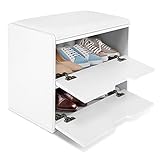 Ejoyous Schuhschrank mit Sitzbank, Schuhregal Schuhtruhe mit 2 Schublade für Wohnzimmer Korridor Eingang Schlafzimmer oder Kleiderschrank 29,5 x 60 x 44 cm Last 70kg