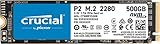 Crucial P2 CT500P2SSD8 500GB Internes SSD, Bis zu 2400 MB/s (3D NAND, NVMe, PCIe, M.2)