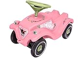 BIG-Bobby-Car Classic Flower - Kinderfahrzeug mit Blumenaufklebern für Jungen und Mädchen, belastbar bis zu 50 kg, Rutschfahrzeug für Kinder ab 1 Jahr, pastell rosa, grü