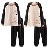 GENZHENG Pyjama,Lovers Warm Flanell Cartoon Herren und Damen Parkett Home Kleidung Übergroße Pyjamas Damen-L 7784