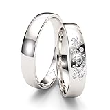 KOLIBRI RINGS - Freundschaftsringe Silber 925 Massiv Paarpreis Nickelfrei Zirkonia Steine Sternenhimmel Trauringe Eheringe Partnerringe 100% Made in Germany- Inkl. Gratis Etui + G