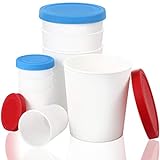 8 Stücke Eiscreme Behälter (4 in Groß und 4 in Klein) Gefrierschrank Lager Wannen mit Deckeln für Eis Creme, Sorbet und Gelato (Rot, Blau)