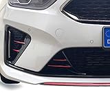 P055 Frontgrill Stripes | Designline | 10er-Set Stripes | Folien Set | Kühlergrill | Stoßstangen Folie (Karminrot)