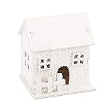 ANFUTON LED Leuchtend Holz Weihnachten Haus Dorf Dekorationen Weihnachtsbaum Hängende Ornament Dekoration Geschenk Desktop Ornament (Weiß B, Einheitsgröße)