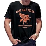 Camp Half-Blood Percy Jackson Inspired PJO Heroes of Olympus Orange Herren schwarz T-Shirt Size M