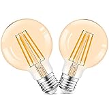 Edison Glühbirne E27 Vintage, LED Lampe Retro Glühbirne E27 G80 4W LED Warmweiss 2700K Nicht Dimmbar, Led Filament Birne Dekorative Glühbirne Ideal für Retro Beleuchtung im Haus Café Bar usw, 2 Stück