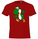 Kinder Jungen Mädchen T-Shirt Modell Yoshi - Rot 118/128 (8 Jahre)