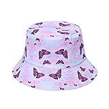 NA Fischerhut Baseballmütze Sun Fishing Caps Rainbow Butterfly Print Bucket Hats Fisherman Caps Damen H
