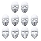MATANA 10 Weiße Maske aus Pappe zum Bemalen - Mach es Selbst Kostüm für Partys, Basteln für Kinder & Erw