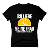 Herren T-Shirt - Ich Liebe es, wenn Meine Frau Mich zum Fußball Spielen lässt - von Shirt Department, schwarz-Weiss, XL