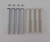 4 Sicherheitsschrauben 6 x 80 mm für Fenstergitter inkl. Dübel &