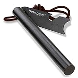 BUSHGEAR Black Steels Feuerstahl - XXL Feuerstarter - Extrem Starker Funkenflug - Feuerstein für Outdoor, Survival, B