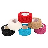 Veraing 6 Stück Pflasterverband Kohesive, Wundpflaster Haftbandage Cohesive Bandage Selbsthaftende Finger Tape 2,5 cm Breite Für Finger, Hand, Z