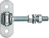 KOTARBAU® Torangel Verzinkt Gewinde M 16 mm Einstellbar Mit Anschraubblech Torscharnier Regulierbar Mit Federklemme Torscharniere Häng
