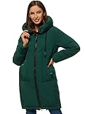 OZONEE Damen Winterjacke Jacke Parka Farbvarianten Warm Winterparka Funktionsparka Wintermantel Lange Regenjacke Kunstfell Gefüttert Outdoor Puffer Jacket Gepolstert O/TY033/38/21 DUNKELGRÜN S